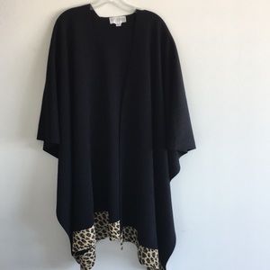 ST. JOHN Collection Black Shawl Poncho